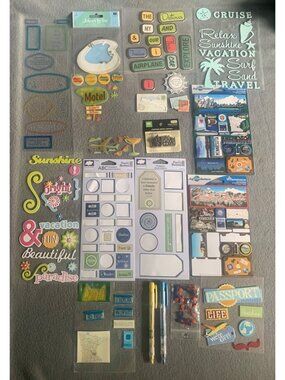 Travel-Themed Scrapbooking Stickers & Embellishments Lot